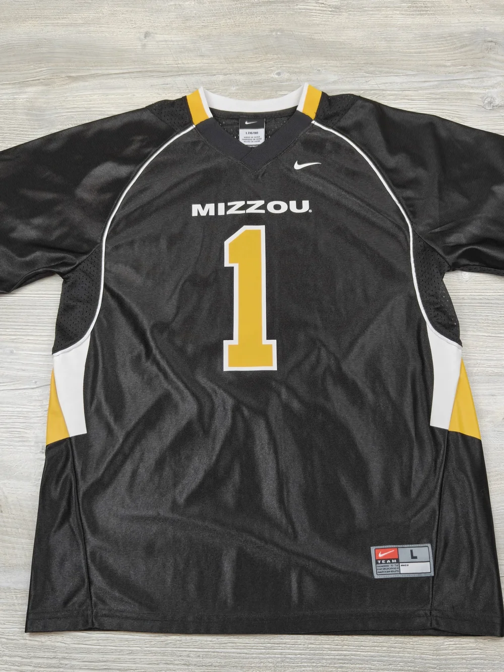 Nike Mizzou Tigers Youth Jersey #1 Black Football Shirt Size Large 16/18